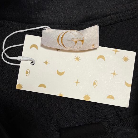 GiGii's NWT Satin Marabou Feather Hem Visby Trousers Size Small - Picture 5 of 5